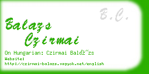 balazs czirmai business card